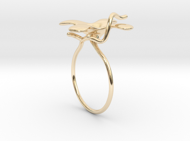 Flower ring - 16mm in 14K Yellow Gold