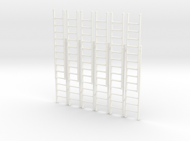 Ladder 02. O Scale (1:43) in White Processed Versatile Plastic