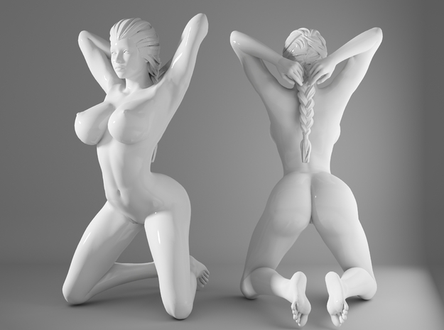 2016003-Ponytail naked girl 15cm in White Processed Versatile Plastic