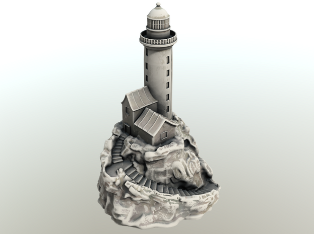 Lighthouse on a rock in White Natural Versatile Plastic