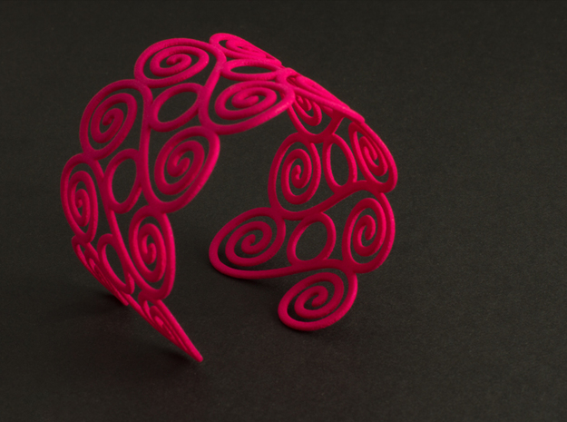 Spirals & Circles Bracelet in Pink Processed Versatile Plastic