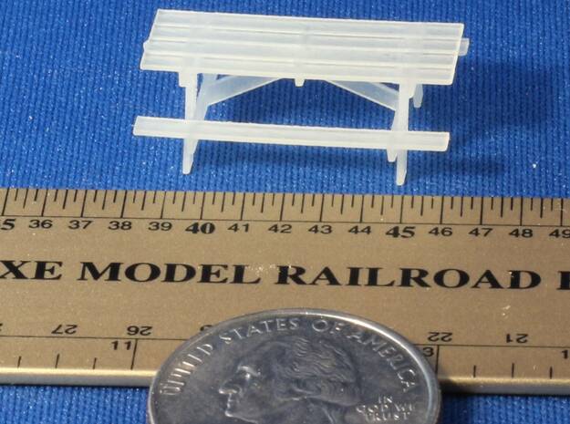 HO Scale Picnic Tables X6 in Gray Fine Detail Plastic