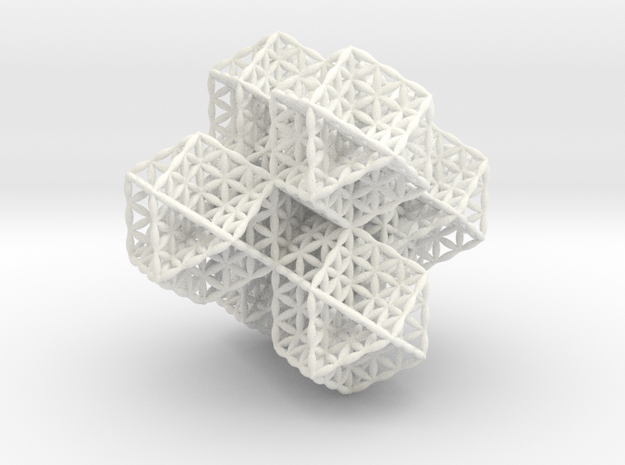 Spacetime Molecule 2.5" in White Processed Versatile Plastic