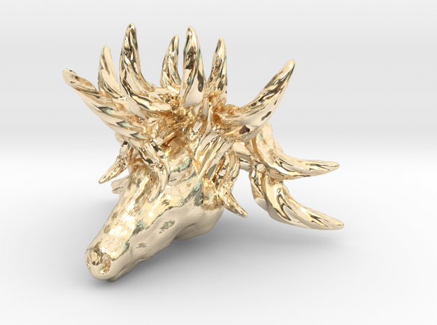 Unicorn pendant in 14K Yellow Gold