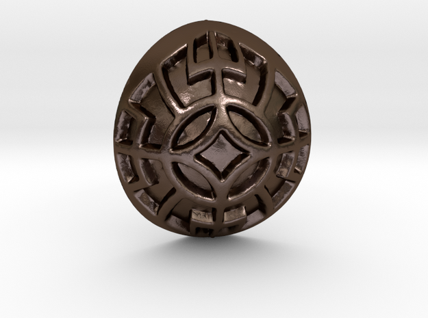 Norse Motif Pendant in Polished Bronze Steel