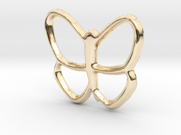 Butterfly Pendant/Charm - 16mm in 14K Yellow Gold
