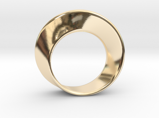 Mobius Strip Ring (Size 7) in 14k Gold Plated Brass