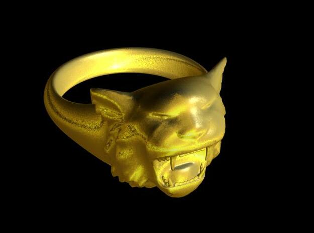 Awesome Tiger Ring Size 13 in 14K Yellow Gold