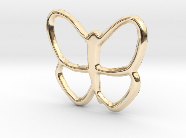 Butterfly Pendant - 22mm in 14K Yellow Gold