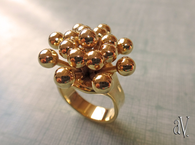Bulbs Spray Ring in 14k Gold Plated Brass: 7 / 54