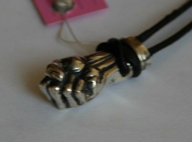 (St. Anger) Anger Fist necklace for Metallica fan in Polished Bronzed Silver Steel: Small