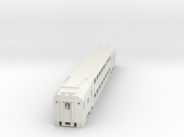 Nj Transit MultiLevel Coach (HIghDetailed) N Scale in White Natural Versatile Plastic