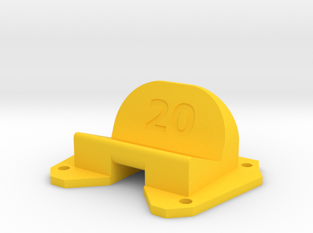 Birdseye KillerBEE - 20° Action Cam Mount in Yellow Processed Versatile Plastic