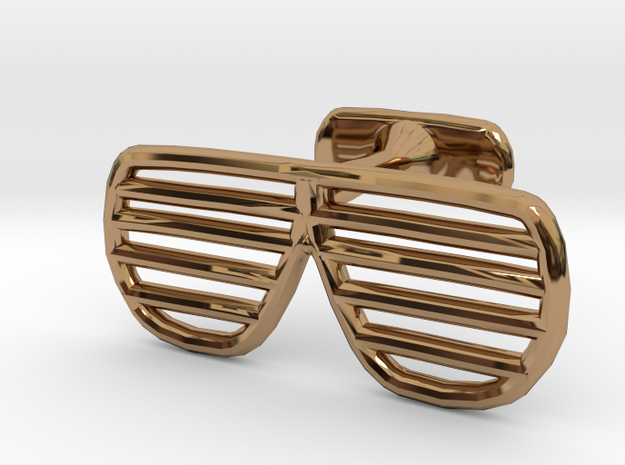 Sunglasses Cufflink in Polished Brass