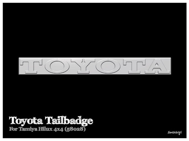Simensays Hilux 4x4 Toyota Tailgate Badge in White Processed Versatile Plastic