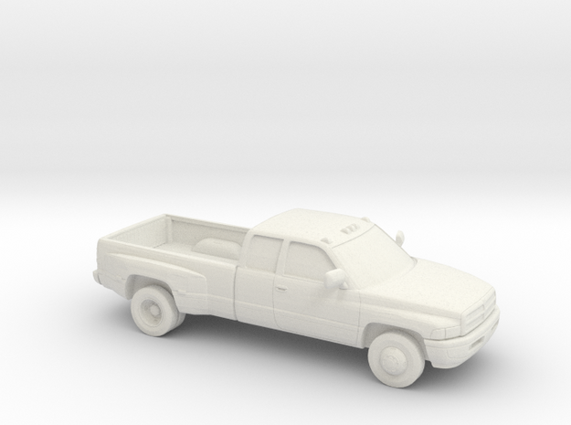 1/64  1994-01 Dodge Ram Extendet Cab Dually in White Natural Versatile Plastic