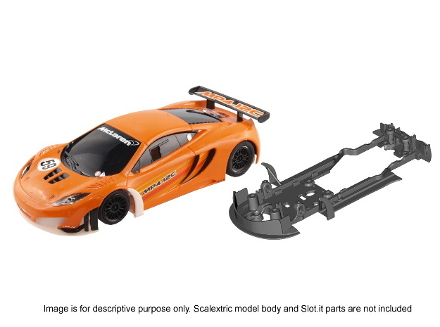 S09-ST1 Chassis for Scalextric McLaren GT3 STD/LMP in White Processed Versatile Plastic