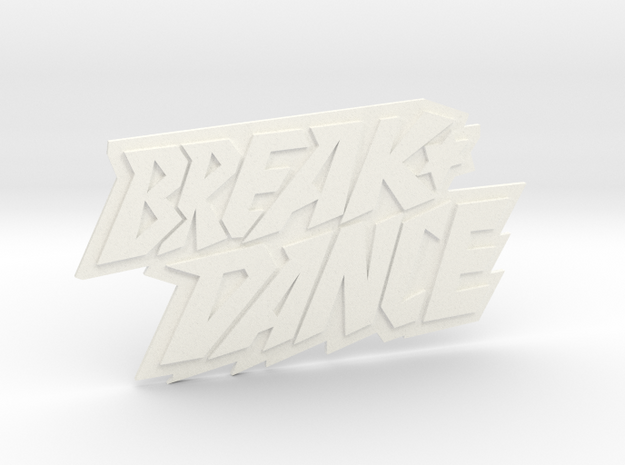 Magnetaufsatz Break Dance Logo  in White Processed Versatile Plastic
