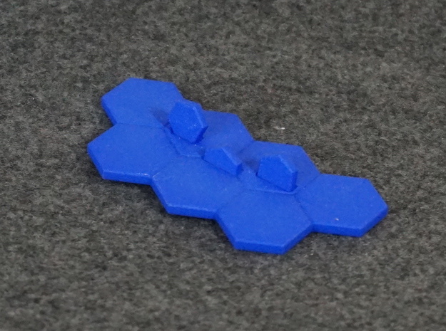 Hex-tile Card holder in Blue Processed Versatile Plastic