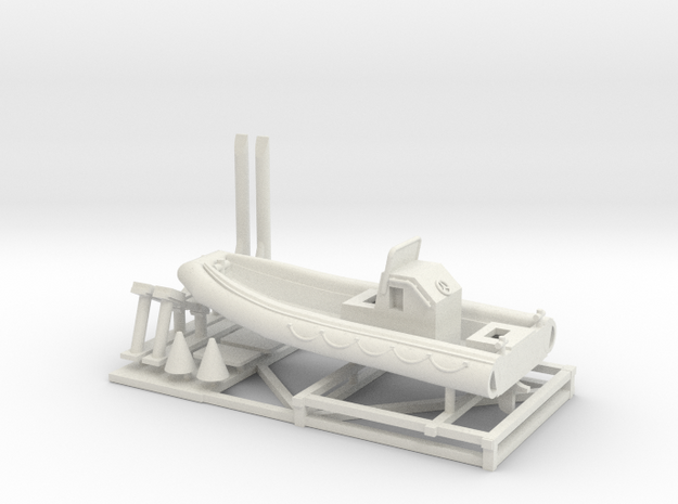1/72 Scale 23 foot Navy Boat RHIB (RIB) in White Natural Versatile Plastic