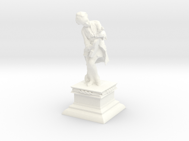 Mozart with Violin Mini Statue in White Processed Versatile Plastic
