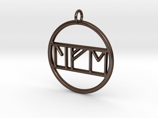 Life in Nordic Rune Pendant in Polished Bronze Steel