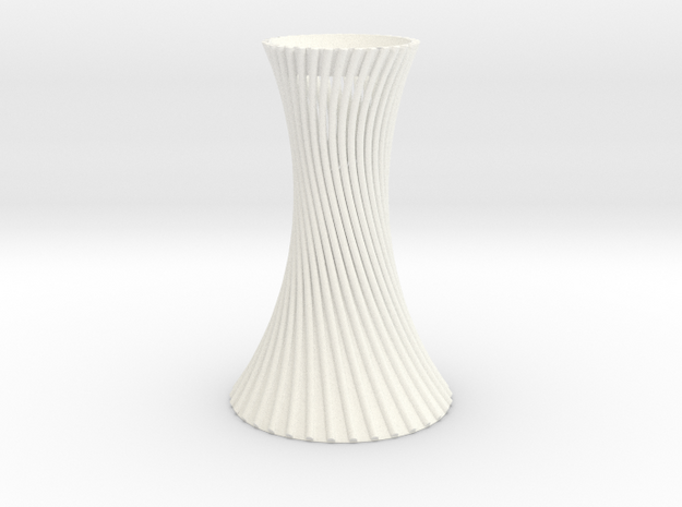 Twited Vase for home decoration in White Processed Versatile Plastic