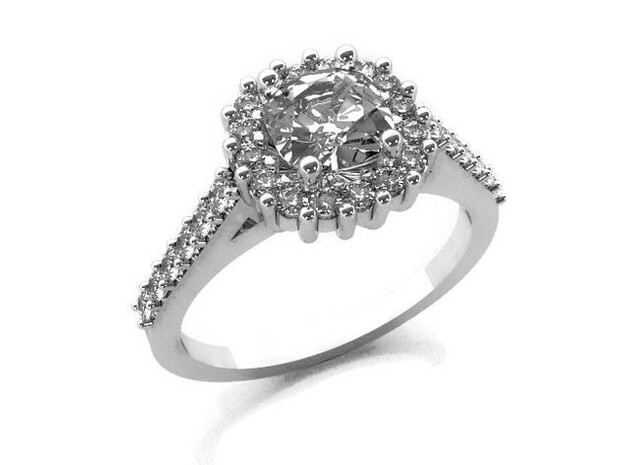 Cushion Halo Ring in 14k White Gold