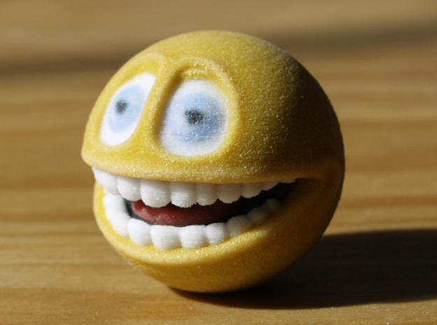 Emoji Smiley Face - Smile (small) in Full Color Sandstone