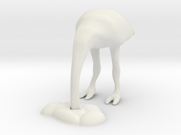 Ostrich 2 - HO scale in White Natural Versatile Plastic