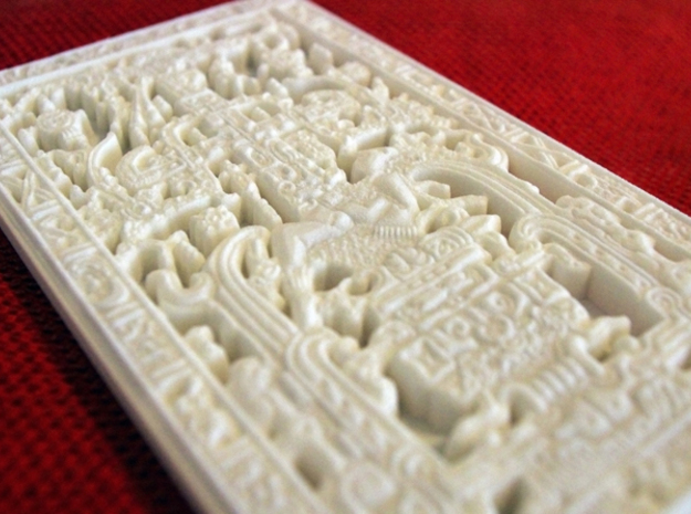 Pakal's tomb stone lid - aka "The Mayan Spaceship" in White Natural Versatile Plastic
