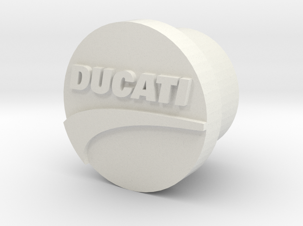 Ducatti Frame Plug With Logo in White Natural Versatile Plastic
