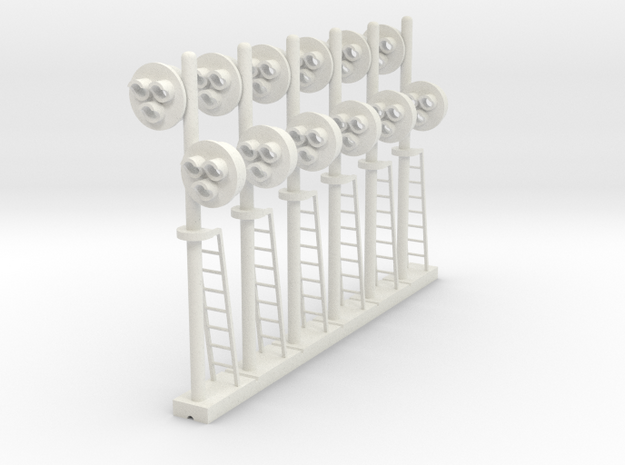Target Signal Double 3 Light(x6) - HO 87:1 Scale in White Natural Versatile Plastic