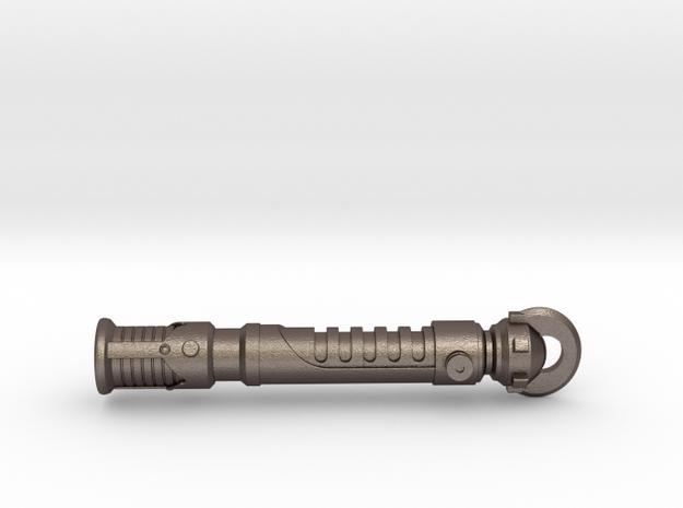Obi-Wan Saber Keychain 2 in Polished Bronzed Silver Steel