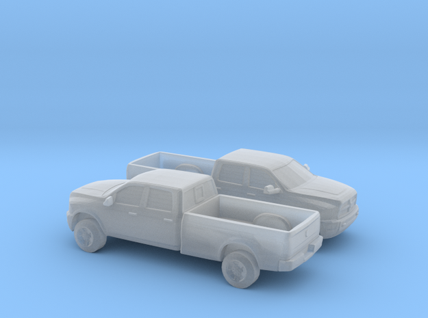 1/120 2X 2013 Dodge Ram Crew Long Bed in Smooth Fine Detail Plastic