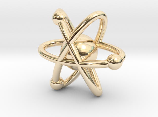 Atom Charm in 14k Gold Plated Brass