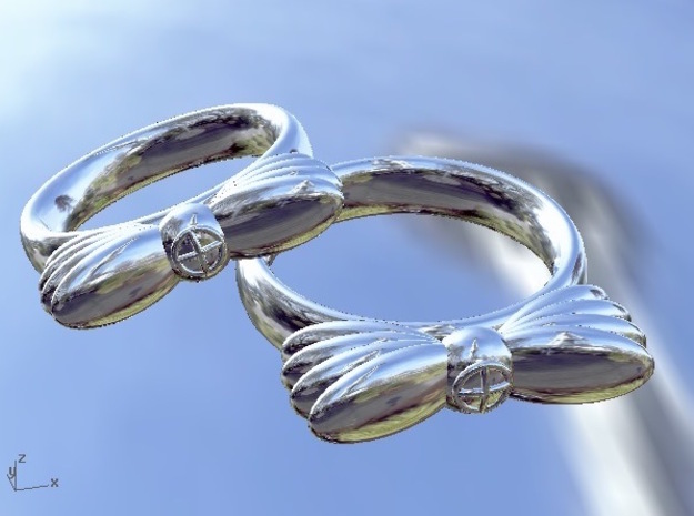 Wings In Motion, UK Size N ( US Size 6 ¾ )   in Fine Detail Polished Silver