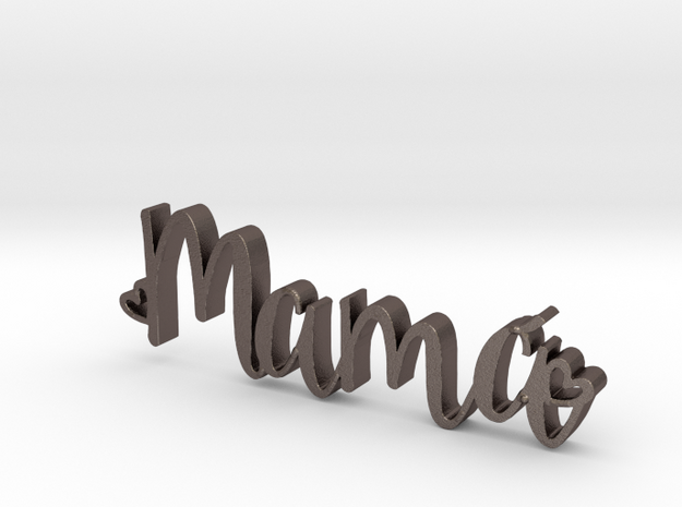 Mama letters in Polished Bronzed Silver Steel
