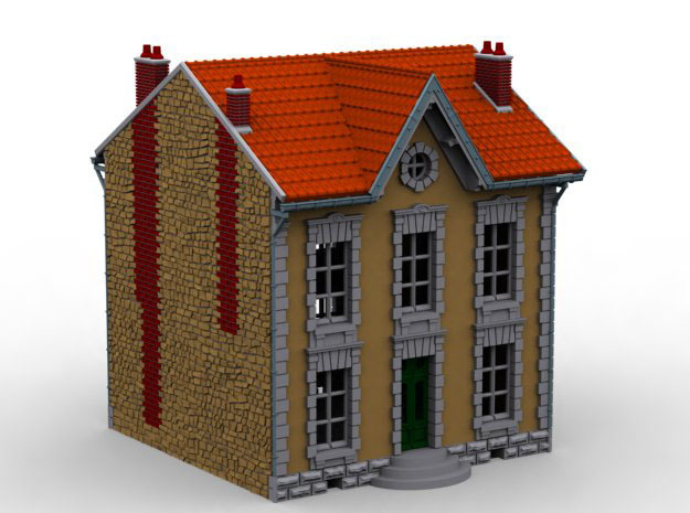 NVPP02b - Suburban house in Tan Fine Detail Plastic