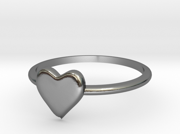 Heart-ring-solid-size-7 in Polished Silver
