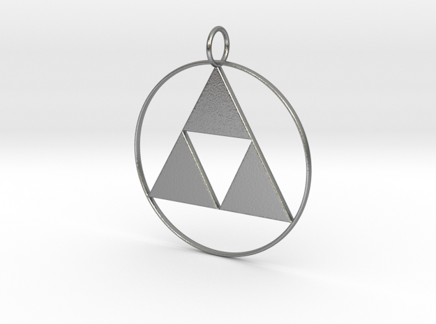 Triforce pendant in Natural Silver
