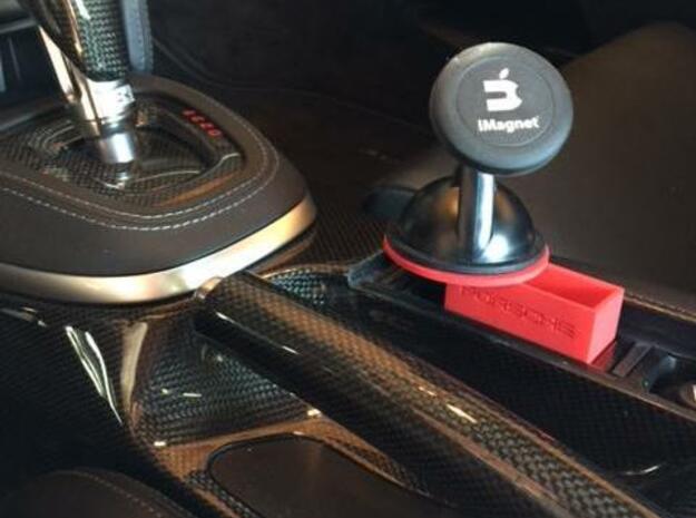Porsche Ashtray Phone Mount Base in Red Processed Versatile Plastic