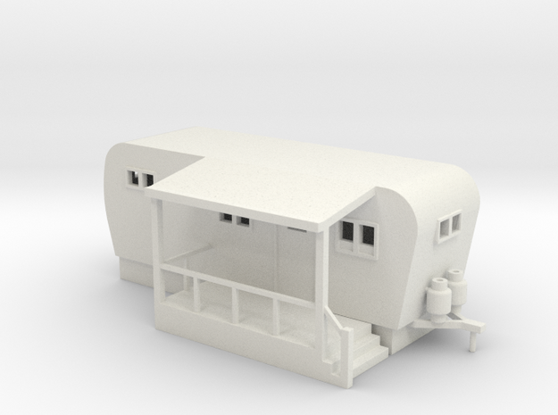 Trailer Mobile Home 20ft - HO 87:1 Scale in White Natural Versatile Plastic