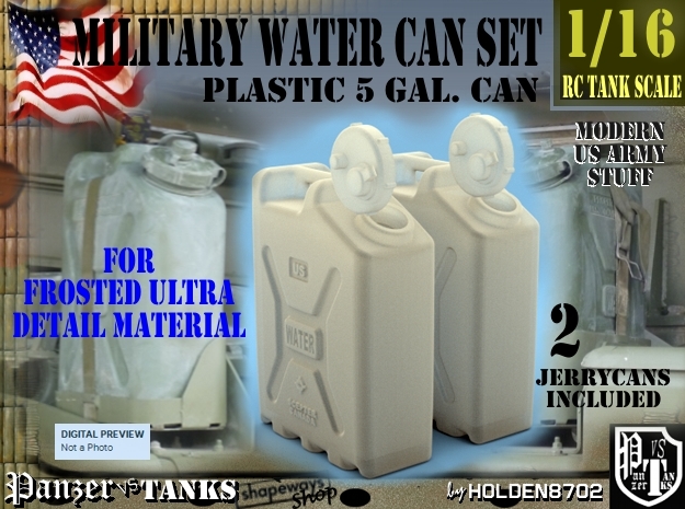 1-16 Military Water Can FUD SET1 in Tan Fine Detail Plastic