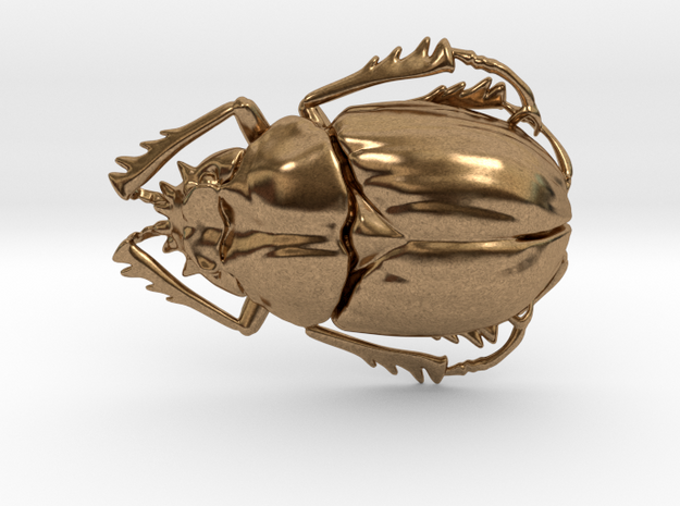 Scarab Beetle in Natural Brass