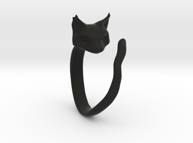 Cat Ring in Black Natural Versatile Plastic