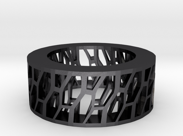 Framework Ring- Intrincate Simple in Polished and Bronzed Black Steel