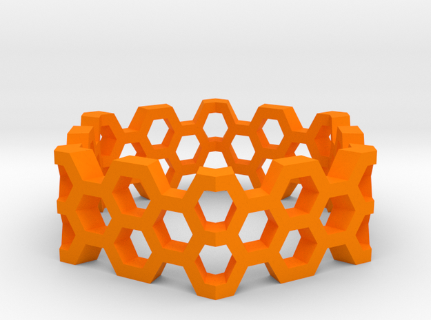 Honeycomb HexRing in Orange Processed Versatile Plastic