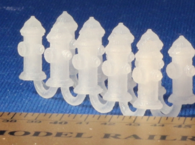 Fire Hydrants HO Scale X10 in Smooth Fine Detail Plastic