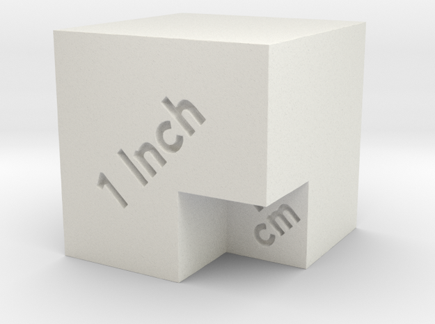 Scale Cube for photos in White Natural Versatile Plastic